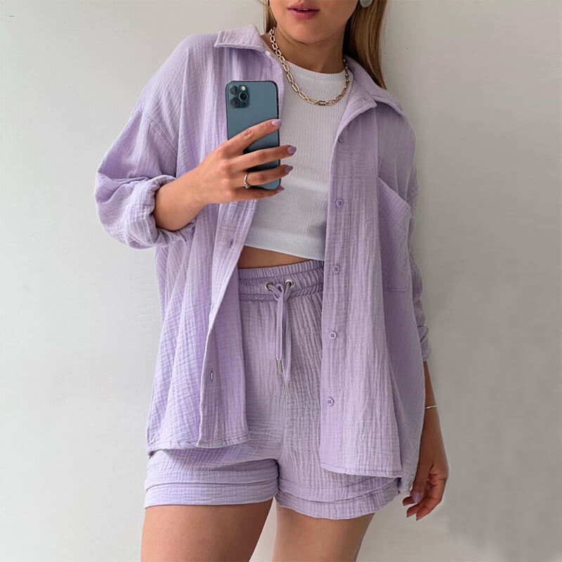 50% Rabatt | SILENSUN™ Langärmeliges Shirt und Shorts Satz